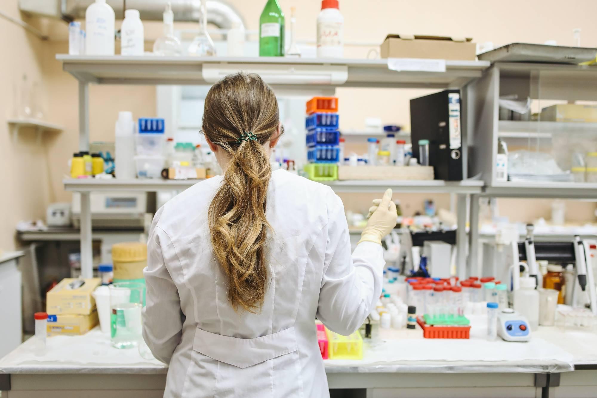 A female pharmacist sorting out prescriptions